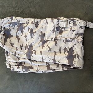 Boys Camo Drawstring Utility pants- Gray/White